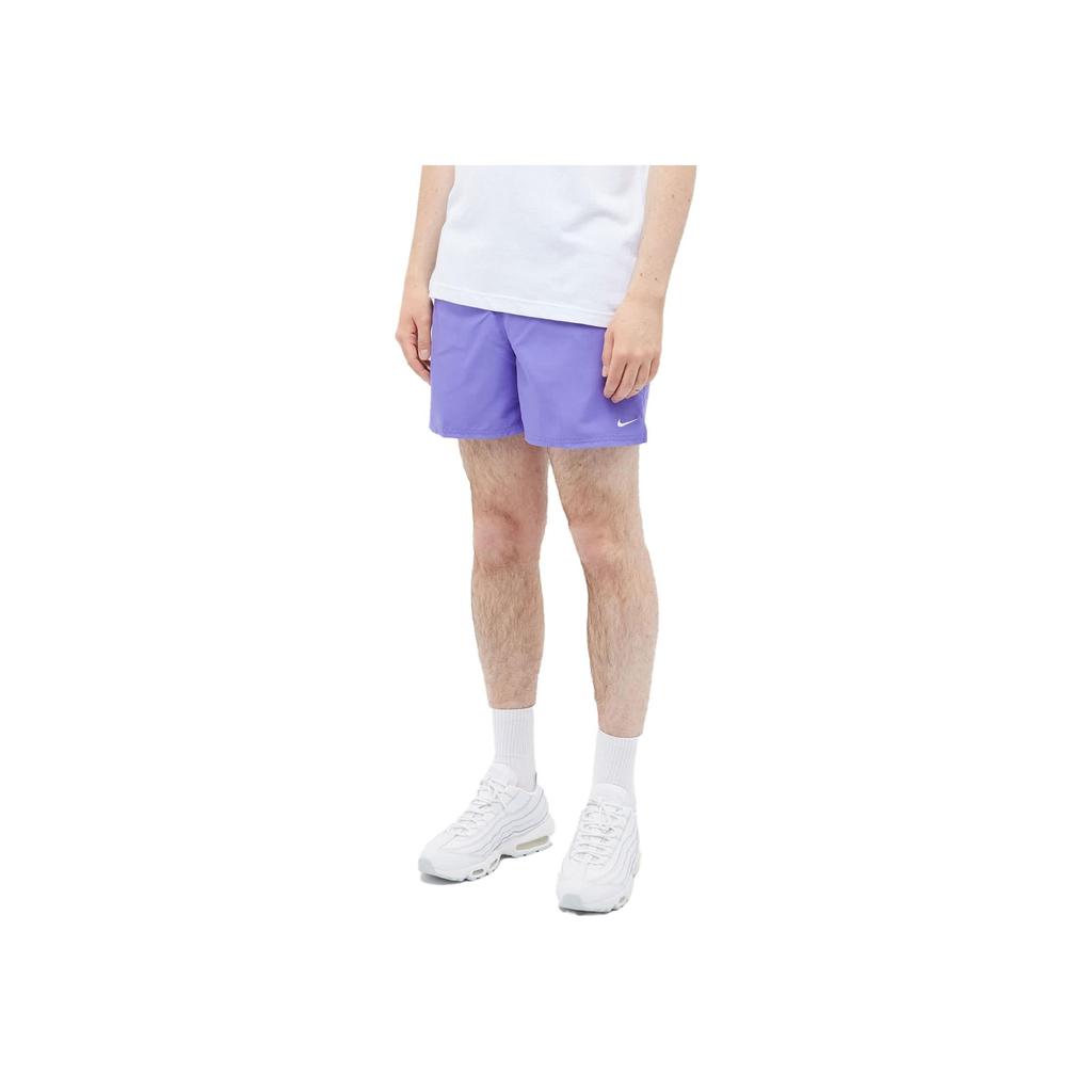 Nike Однотонные эластичные прямые повседневные шорты с принтом для мужчин, фиолетовые NESSA560-505