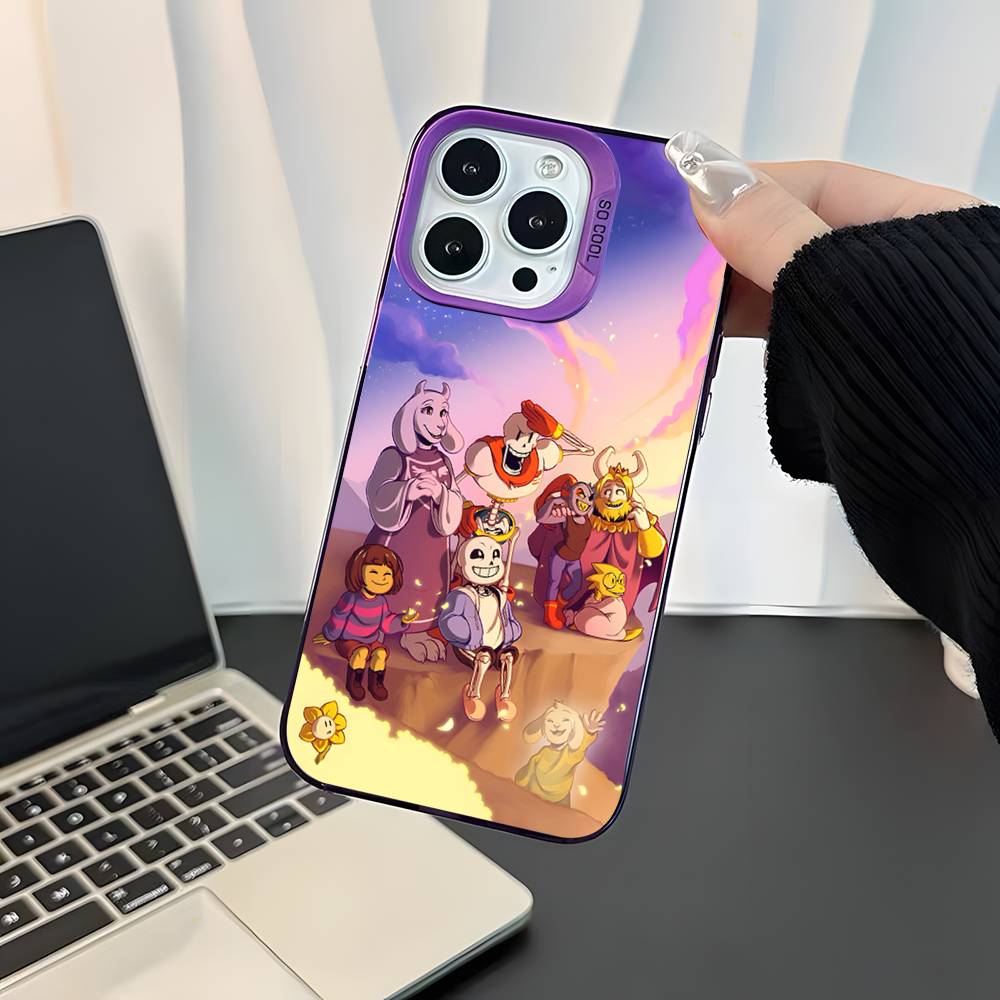 Чехол для телефона Game U-Undertale-es для iPhone 17,16,15,14,13,12,11,Pro,XS,Max,Plus,Mini,SE4,E Фиолетовый Матовый Ударопрочный Чехол