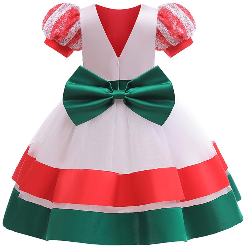 Детское рождественское платье принцессы для девочек, пышное бальное платье, торжественное рождественское праздничное платье