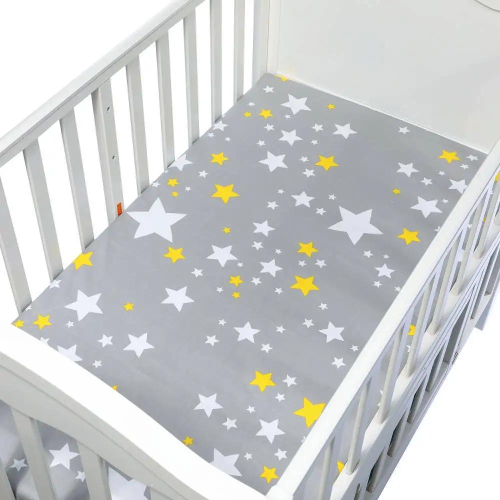 140*70cm Crib Fitted Sheets Soft Baby Bed Mattress Covers Print Newborn Toddler Bedding Set Kids Mini Cot Sheets Cotton