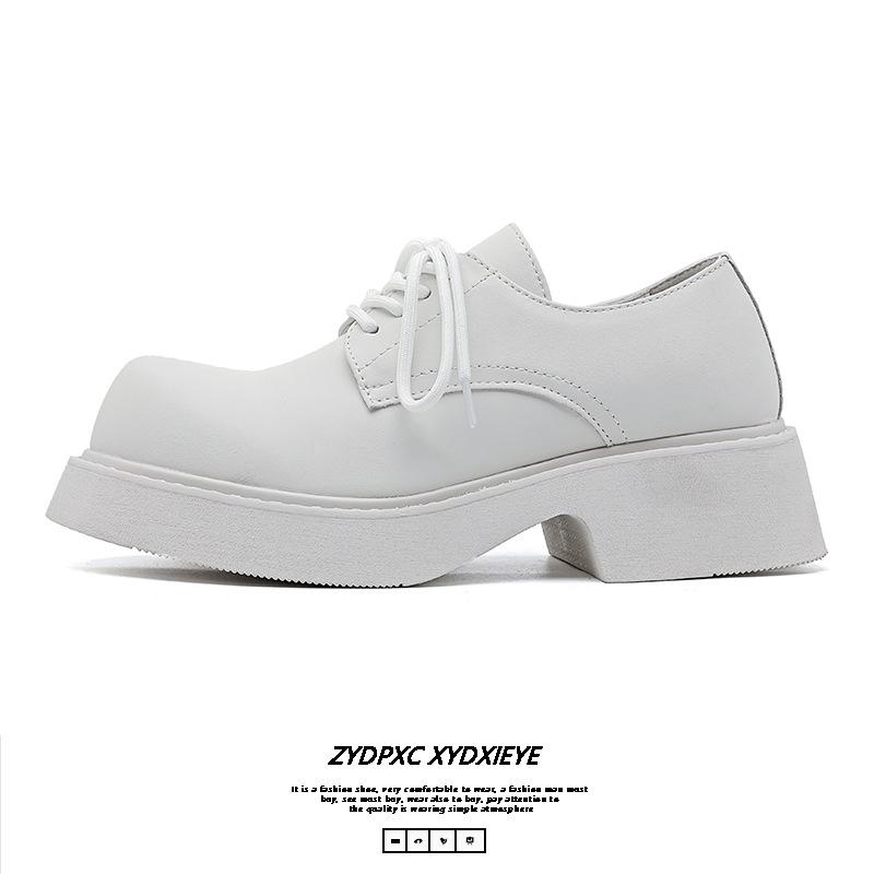 Уличный дизайн, британские туфли дерби, пара, платформа, белые повседневные кожаные туфли, универсальный дизайн с загнутым носком 9522-E