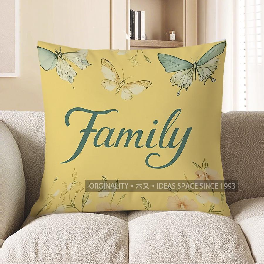 Home Decor Butterfly & Flower Love Cushion Cover Pattern Cushion Cover Suitable For Sofa Bedroom Car Pillow Cover