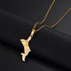 1Piece Seychelles Map Pendant Necklaces Mahe Stainless Steel for Women Mother Jewelry #572062