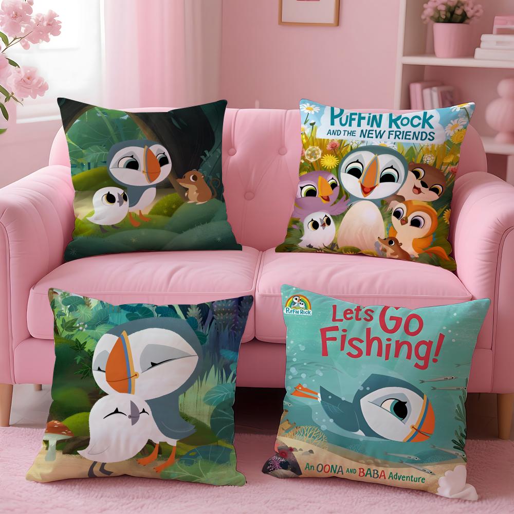 Hot PPuffin Rockiou Cushion Cover Comfortable Durable Pillow Cover MultiScene for Home Office Car Sofa