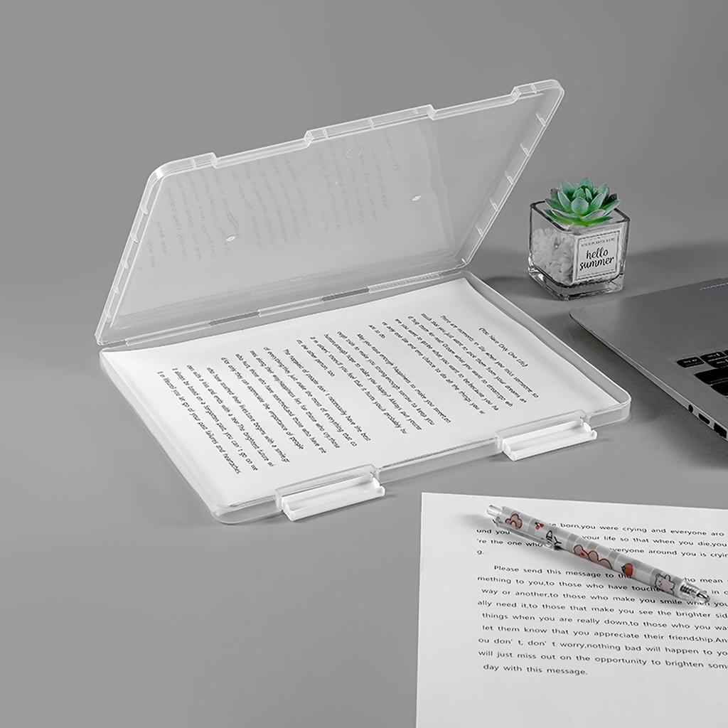1pc Multi-layer Portable File Box, Portable Transparent File Box, A4 Plastic PP File Box , Waterproof Contract Storage Box