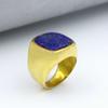 Кольцо с драгоценным камнем лазурит, кольцо из стерлингового серебра 925 пробы, кольцо из желтого золота, ювелирные изделия ручной работы, подарки на день рождения, эффектное кольцо