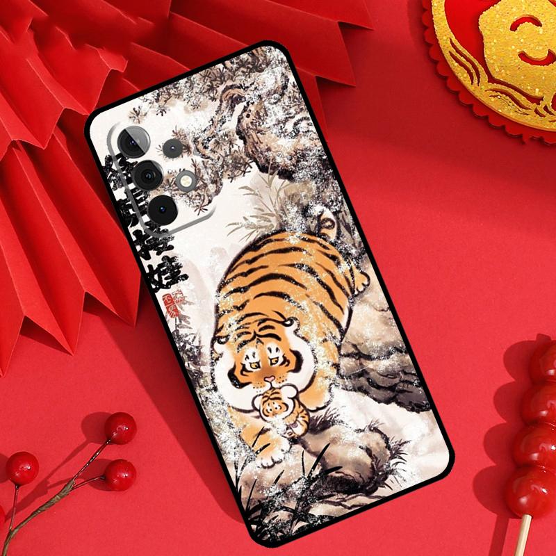 Мультяшный Толстый Тигр Чехол Для Samsung Galaxy M55 M35 M15 M11 M12 M13 M14 M06 M16 M36 M56 M31 M53 M32 M52 M34 M54