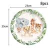 Tiger Lion Animal Pattern Disposable Tableware Set Safari Theme Party Decorations Boy Wild One First Birthday Party Supplies