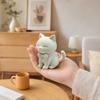 3D-печатная статуэтка кошки, сидящая фигурка кошки с бантом, Коллекционная милая скульптура котенка, Настольное украшение, Подарок для любителей кошек