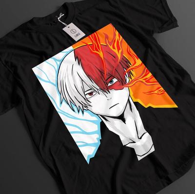 Футболка My Hero Academia, футболка с Шото Тодороки, футболка с Деку и Всемогущим, унисекс.