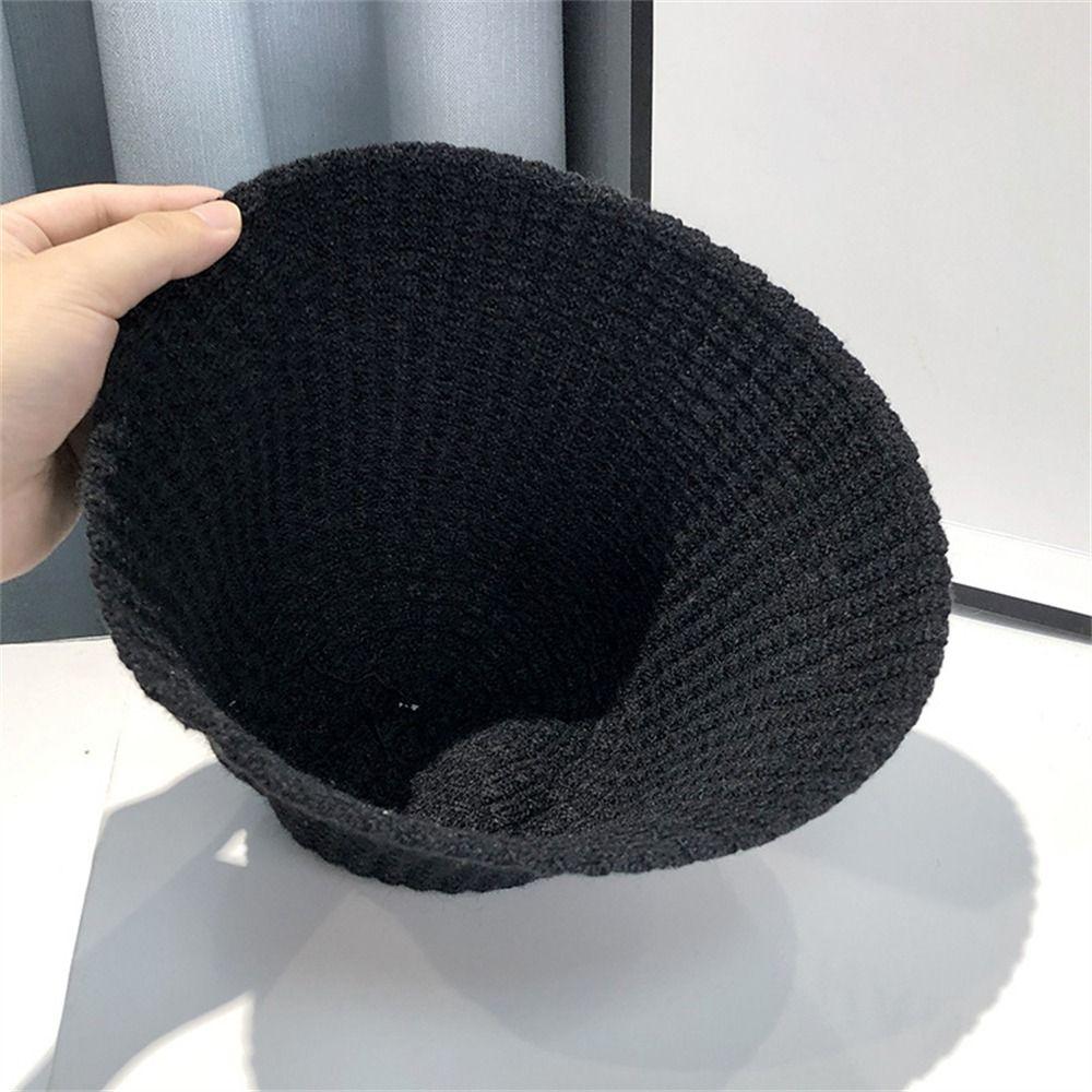 Crochet Knitted Fisherman Hat Soft Basin Hat Casual Skull Hat Autumn Winter