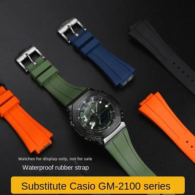 Для CasiOak GA2100 16 мм ремешок из фторкаучука для G-SHOCK Casio модификации серии GM2100 GA2110 водонепроницаемый резиновый ремешок для часов