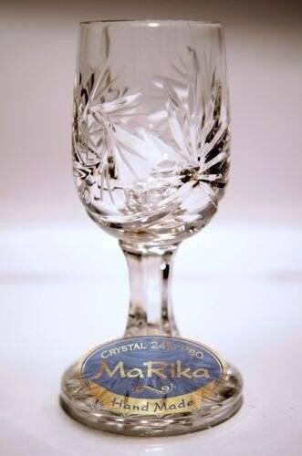 Crystal Vodka Glasses 25ml with Grinder Pattern - Set of 6, Manufacturer: MaRika crystal