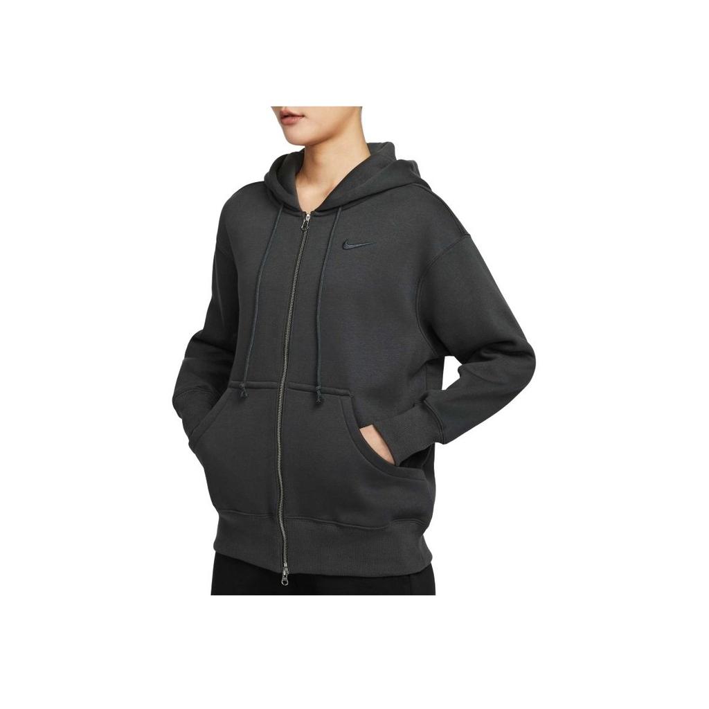Nike Casual Sports Simple Fleece Warm Hooded Jacket Women Jackets Gray DQ5759-060