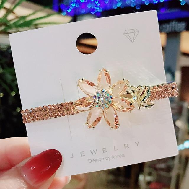 Модная заколка для волос в стиле ретро со стразами и бабочкой, большая заколка для волос с цветком, весенняя заколка, милая женская заколка в виде утконоса, головной убор, заколка для волос