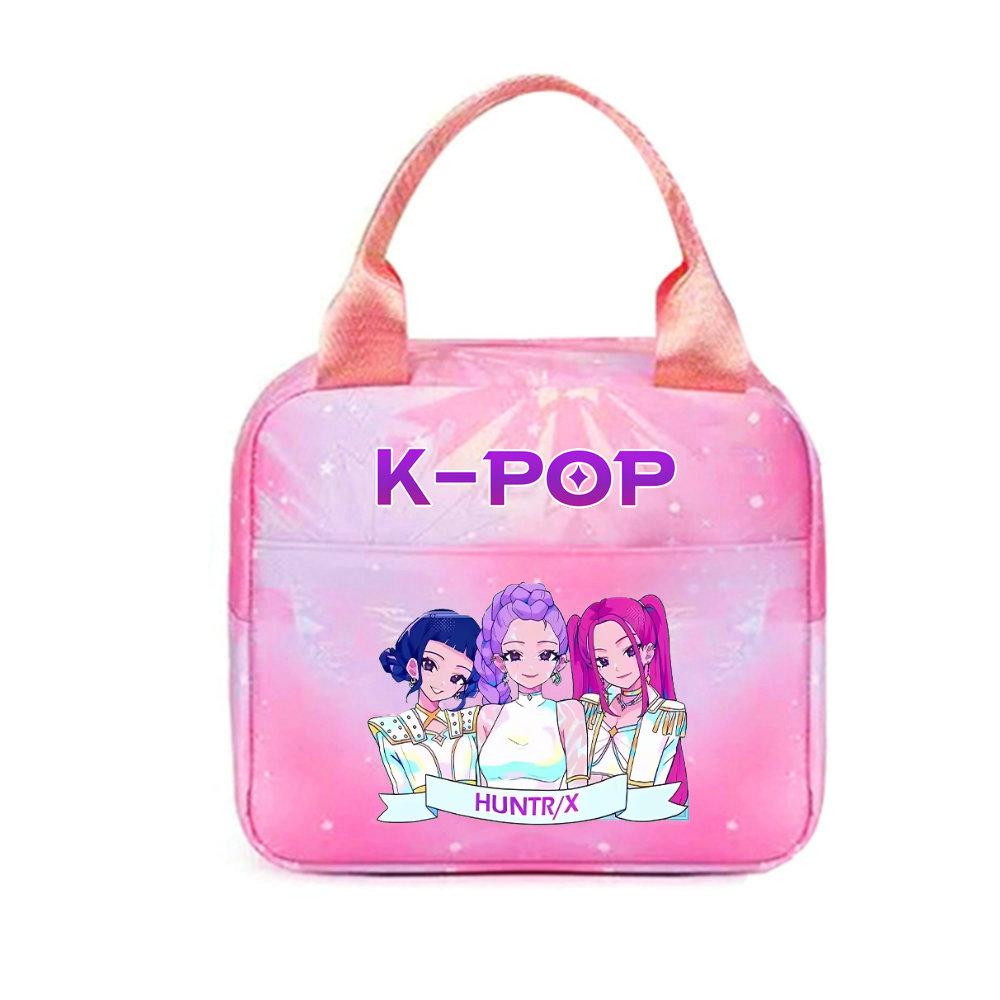 KPop Охотники на демонов Офисные работники С сумкой для обеда Портативная термосумка Большой емкости Сумка для обеда Наплечная сумка Двойного назначения