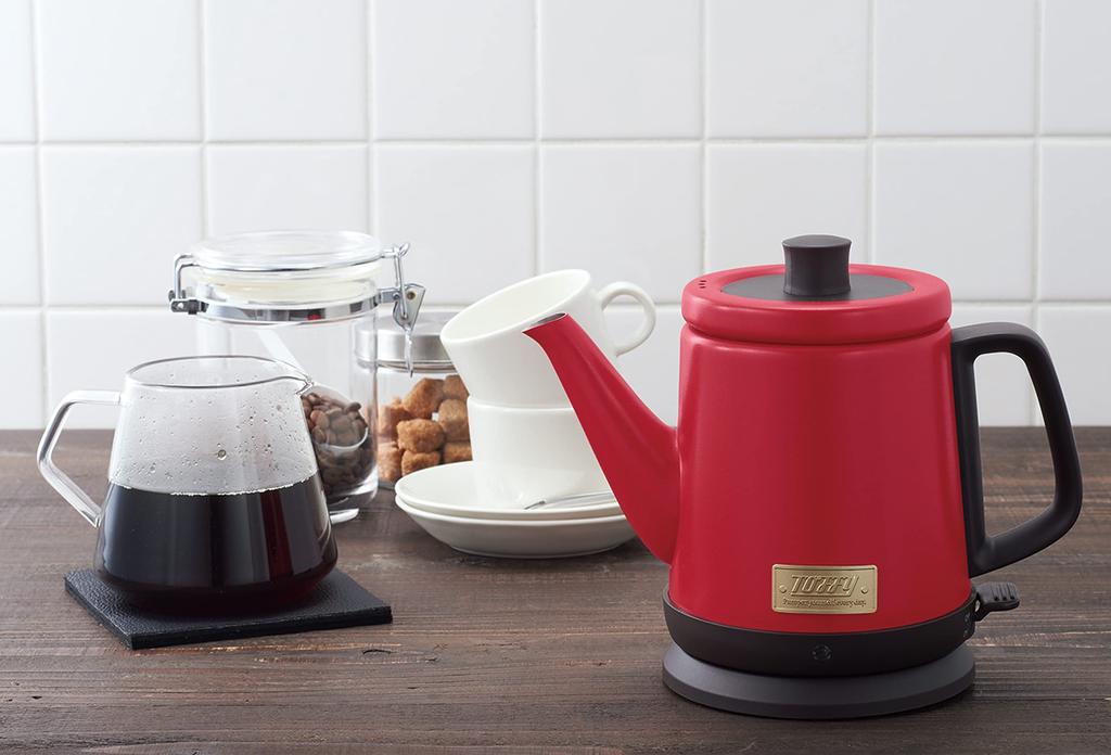 Чайник для капельного кофе с функцией предотвращения высыхания капель и приготовления пищи Retro Premium Series [Toffy] K-KT2 (Античный красный) К-КТ2-АР