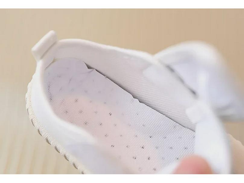 Детские низкие кеды из парусины на липучках - мягкая подошва, весна/осень, белые, унисекс, детская обувь