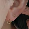 BettyU 14k 18k Heart One-touch Earrings