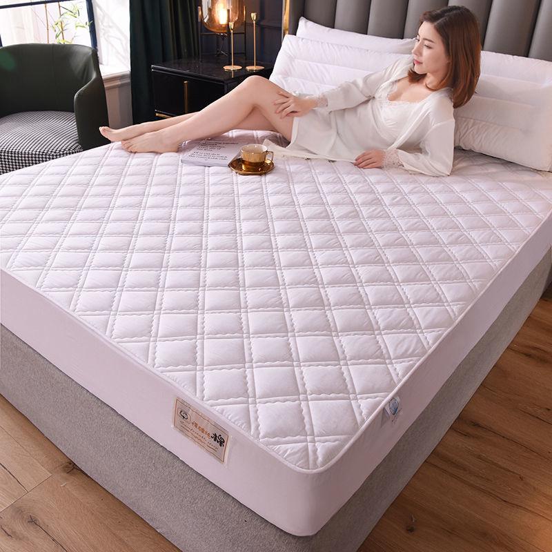 Solid Color Luxury 100% Cotton Quilted Mattress Cover Customized Anti-bacterial Air-Permeable Bed Cover Not Including Pillowcase