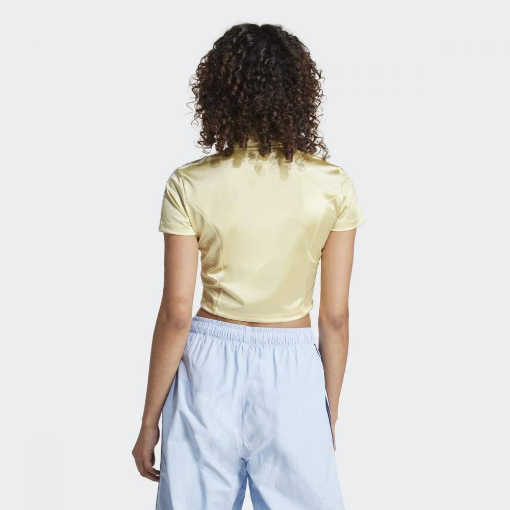 Adidas Женский спортивный топ Adicolor с коротким рукавом, облегающий, укороченный Jc6367