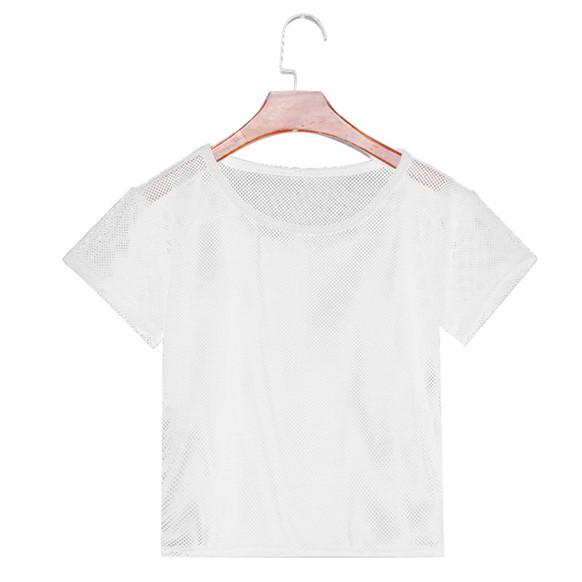 Женская сексуальная сетчатая рубашка для йоги, женская рубашка для бега, быстросохнущая спортивная одежда для фитнеса, тренажерного зала, майка, футболка для тренировок, спортивная одежда