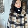Пальто из шерсти в клетку в корейском стиле для девочек 2025 - Модный тренд сезона осень/зима средней длины