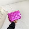 Stylish Korean Mini Square Bag For Women With Chain Strap And Quilted Design In Black Silver Blue Green Or Rose Purple
