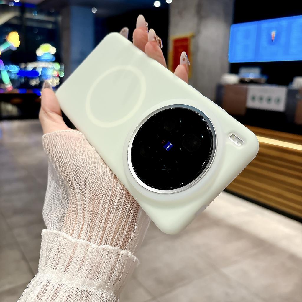 Жидкий силикон Jelly подходит для чехла vivoX300Pro с магнитом, чехол IQOO15 с покрытием под кожу, матовый, противоударный
