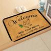 Non-Slip Welcome Door Mat, Indoor  Outdoor Entrance Rug, Absorbent Decorative Floor Mat for Living Room, Kitchen and Patio