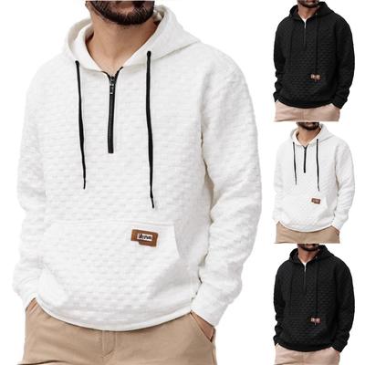 Мужская однотонная повседневная толстовка с капюшоном, длинный рукав, пуловер, толстовка