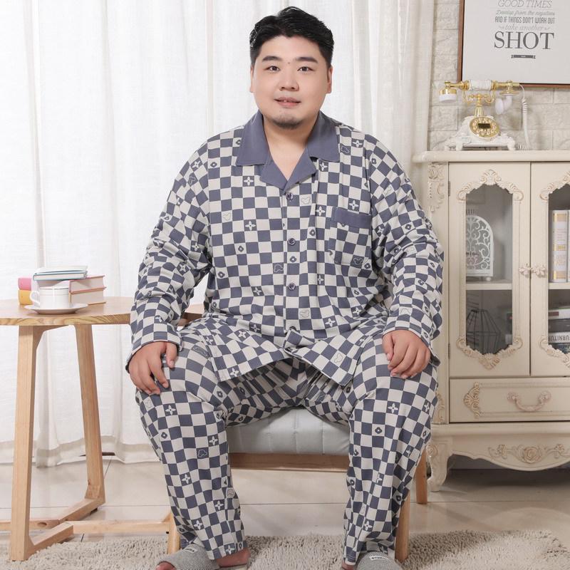 Meijiyunqiu Мужская пижама больших размеров из хлопка в полоску