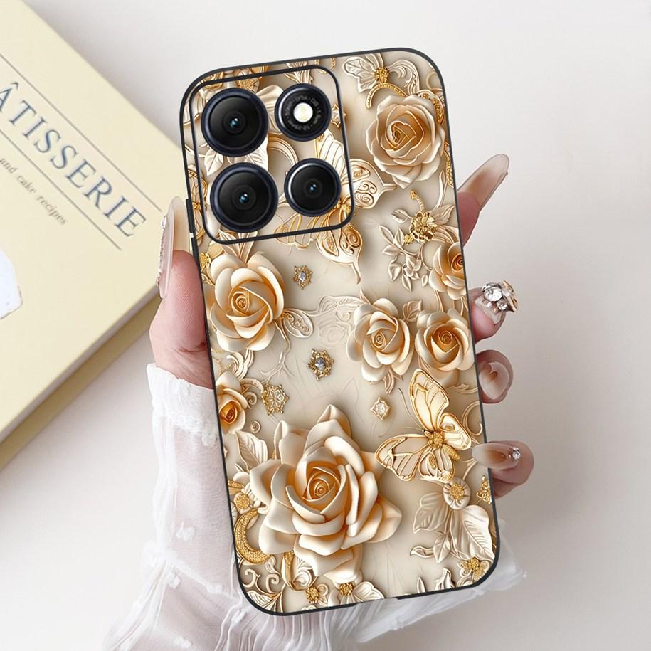 For Motorola Moto G86 Power Case Popular Flower Space Soft Black Silicone TPU Funda For Moto G86 Power 2025 Bumper G86Power Case