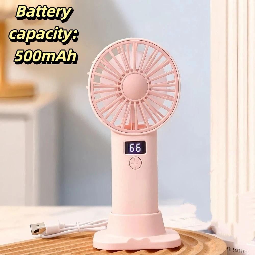 Stable Base Handheld Mini Fan Mini Size USB Rechargeable Fan Portable Desktop Fan Daily Use