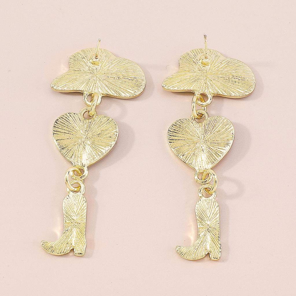 Модные и трендовые серьги для современных женщин — серьги-подвески в виде сердечка, ковбойской шляпы и сапог