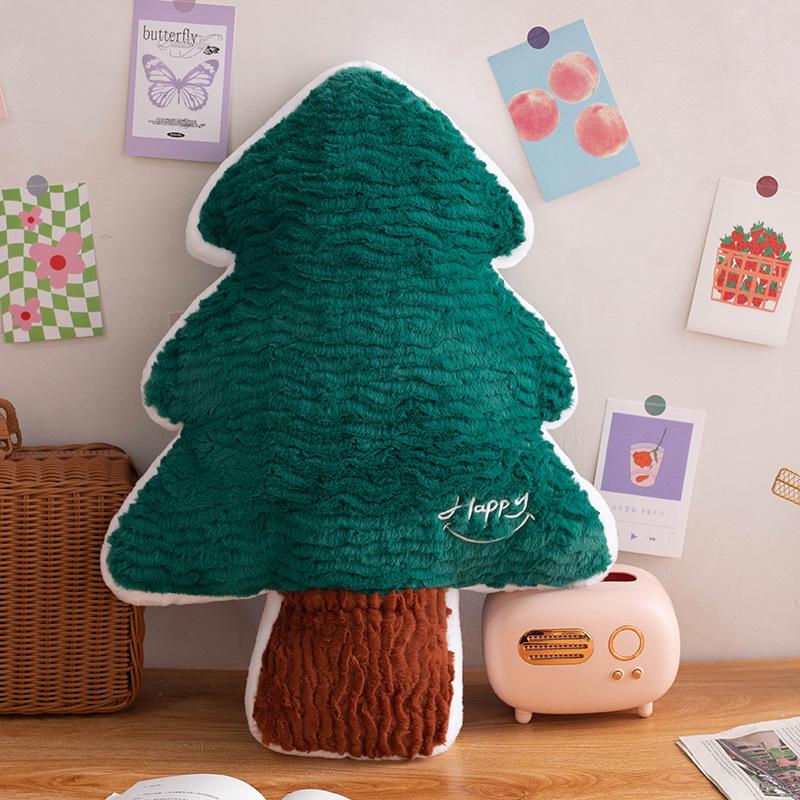 New Chinese Style Relaxing Tree Plush Pillow Fir Doll Bedroom Sofa Bedside Soft Cushion Office Lunch Break Pillow
