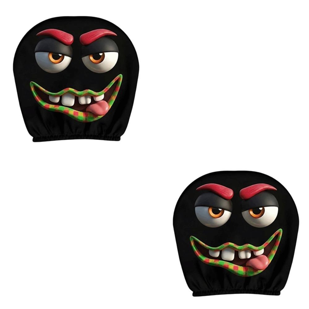 2PCS Exaggerated Car Headrest Covers Car Seat Headcover Halloween Christmas Holiday