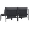 Garden Furniture with Cushions 2 Pieces Anthracite 80 x 80 x 71 cm Steel