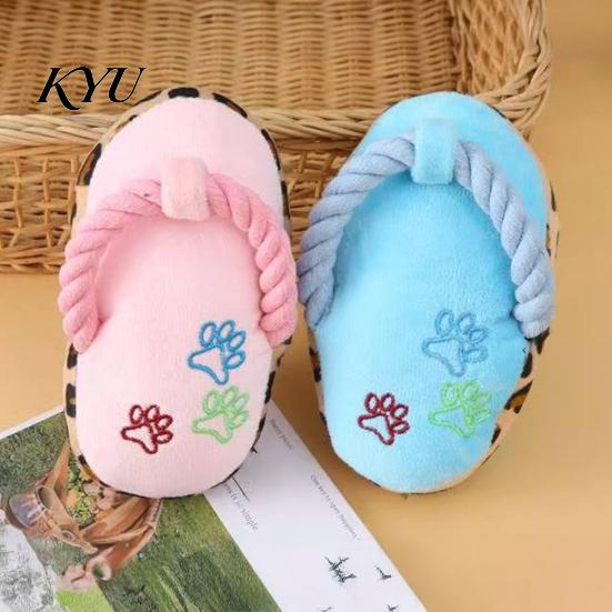 Cotton Rope Dog Toys Slipper Toys, Squeaky Crinkle Plush Toy for Small Medium Teeth Cleaning Dogs Dogs, Cute Shape Interactive Puppy Chew Boredom