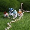 4Pcs of Moss Micro Landscape Ornaments Windmill House Castle Miniature Model Succulent Decoration Crafts Home Accessories