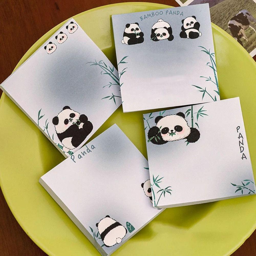 10 pcs Smooth Writing Sticky Notes Self-adhesive Memo Pad Cartoon Panda Notepads Notebooks