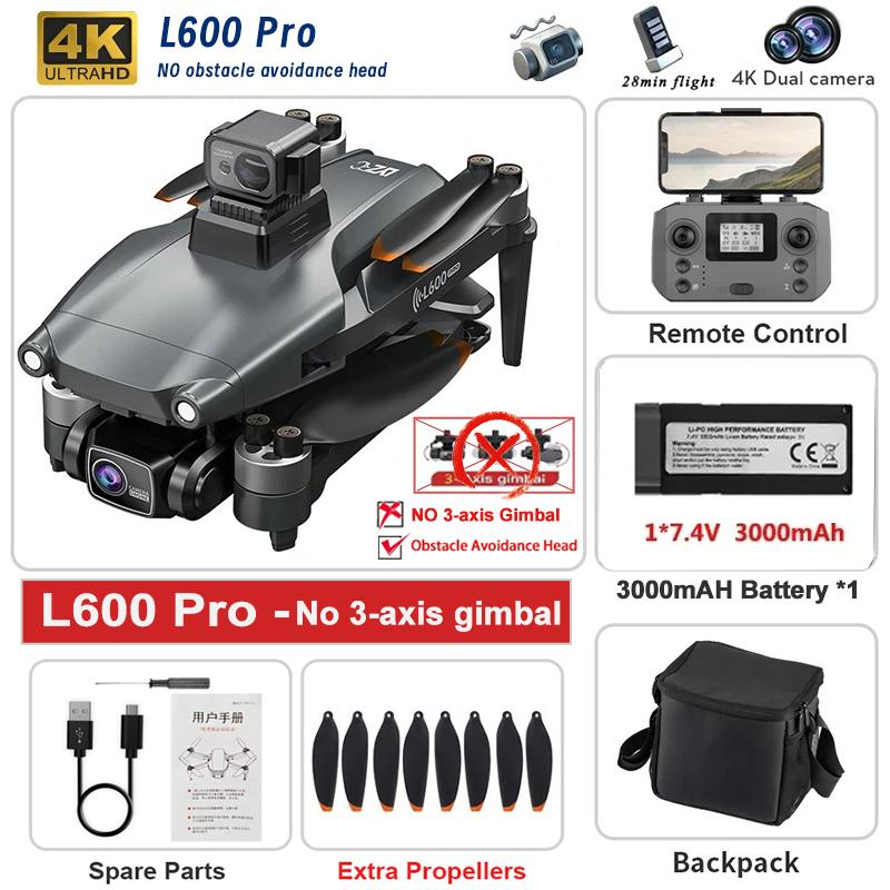 Новый L600 PRO MAX / PRO GPS Дрон Профессиональная 4K Камера 3-осевой Подвес Аэро FPV Бесщеточный Избегание Препятствий Складной Квадрокоптер Дрон