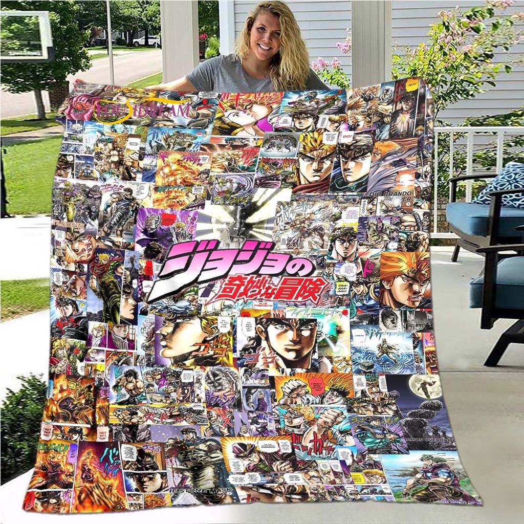 Фланелевое одеяло с 3D принтом «Невероятные приключения Джоджо», мягкое покрывало с мультяшным принтом, покрывало для дивана, одеяло