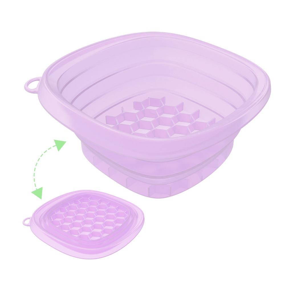 Built-in Ice Tray Portable Ice Basin Foldable Skincare Washbasin Face Dipping Bowl for Women Girls
