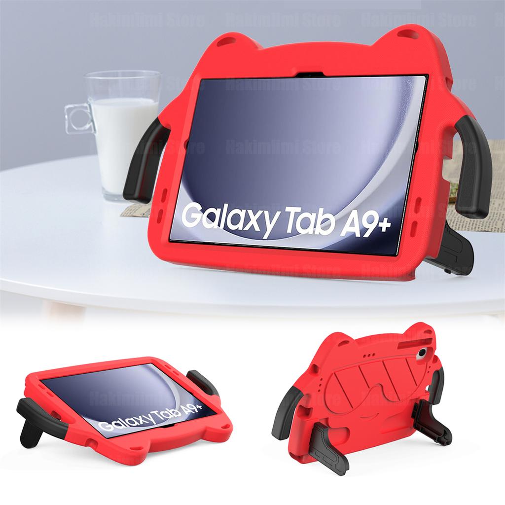 Детский мультяшный противоударный чехол для планшета Samsung Galaxy Tab A9+ 11\" (2023) с ручкой и кронштейном