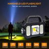 USB Solar Rechargeable Flashlight Waterproof COB/LED Portable Powerful Lantern Camping Hiking Flashlight Can Charge Mobile Phone