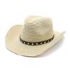 Ковбойская шляпа Мужская летняя шляпа от солнца Шляпа от солнца Защита от УФ-лучей Соломенная шляпа Летняя пляжная шляпа