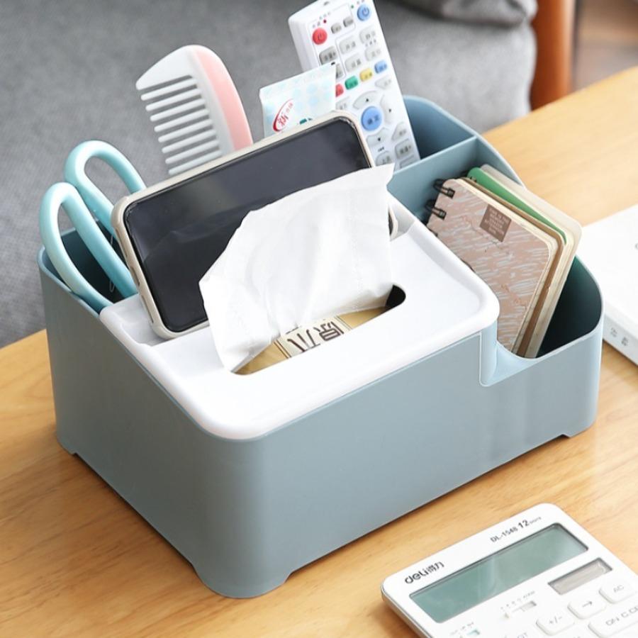 Multifunctional Tissue Storage Box Cover Napkin Holder Sundries Ontainer Stationery Organizer for Bedroom Office Bathroom Vanity