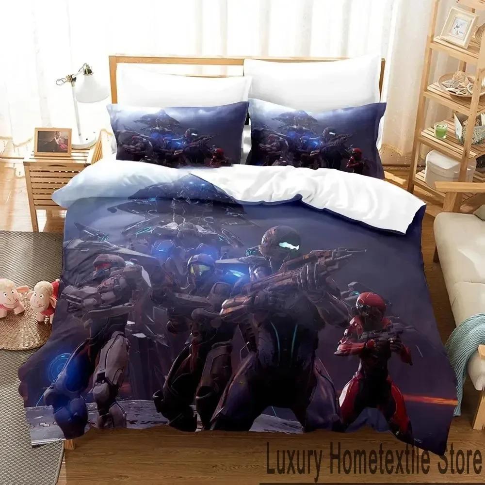 Игровой комплект постельного белья Halo 5 Guardians для мальчиков и девочек, размер Твин, Квин, Кинг, пододеяльник, наволочка, постель для мальчиков, взрослых, домашний текстиль