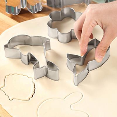 8 шт., формочки для печенья с океанскими животными, хвост русалки, морская звезда, морская ракушка, формы акулы, морские тематические формы для печенья, формочки для помадки из нержавеющей стали на день рождения